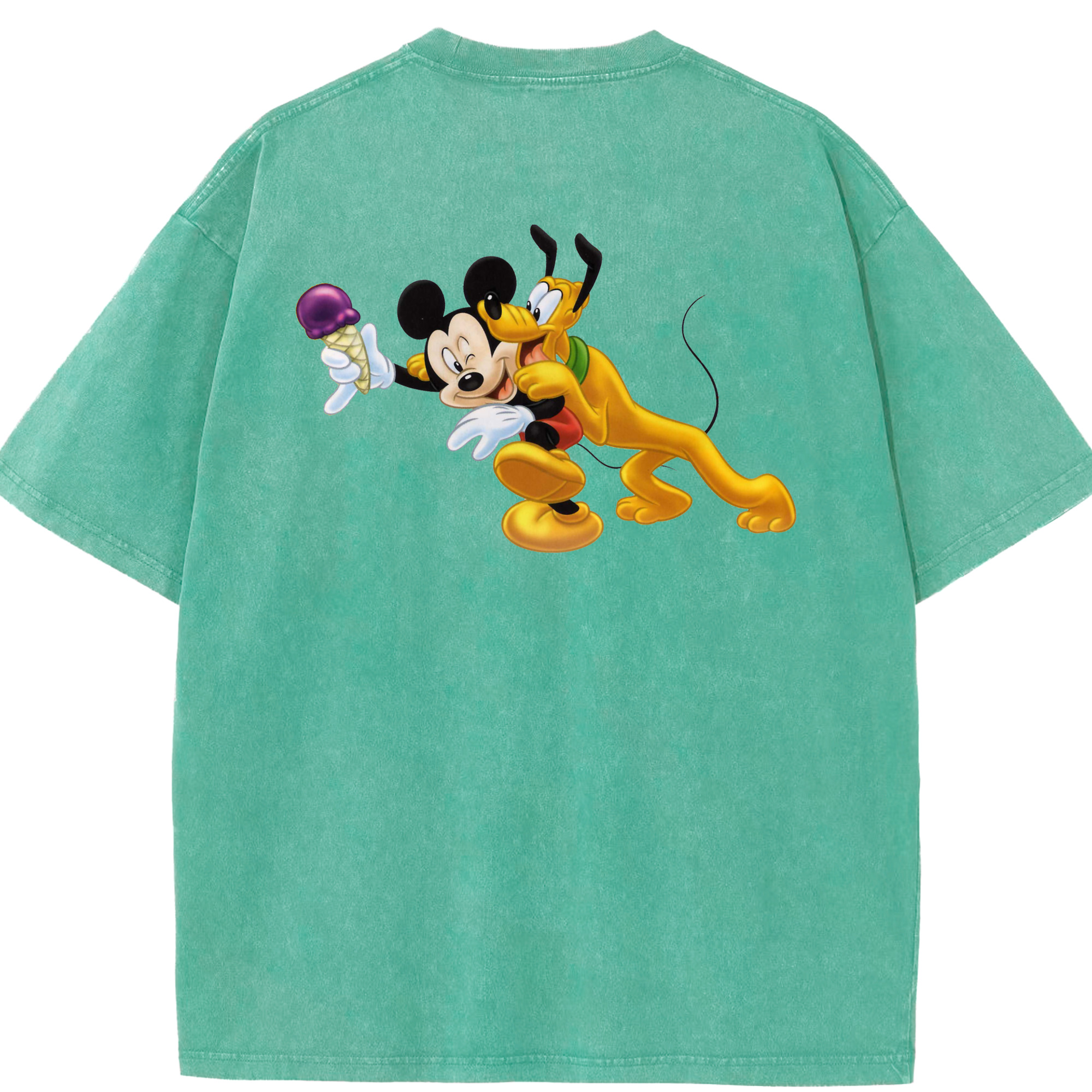 （画像用） ミッキーマウス Mickey Mouse 綿100% ヴィンテージ風 半袖Tシャツ（背面プリント）